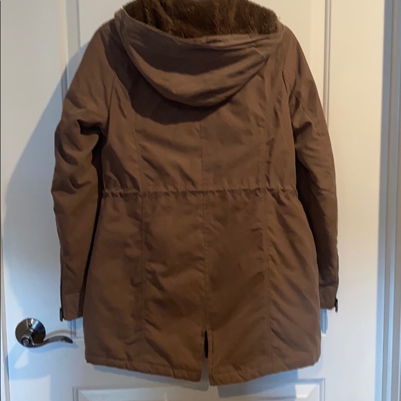 Rachel Roy tan winter jacket with hood - Picture 3 of 5
